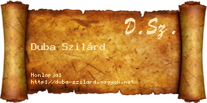 Duba Szilárd névjegykártya