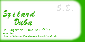 szilard duba business card